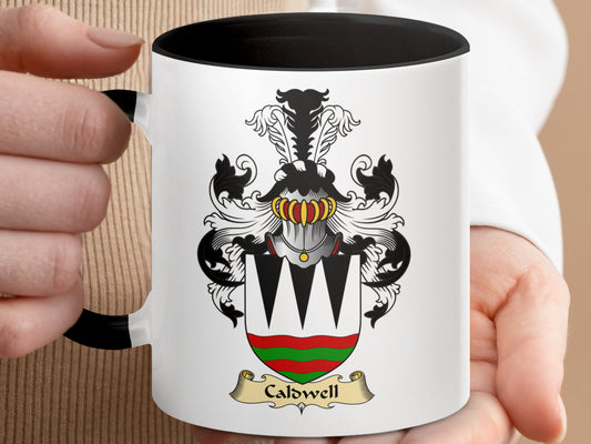 Clan Caldwell Scottish Coat of Arms Accent Coffee Mug - Living Stone Gifts