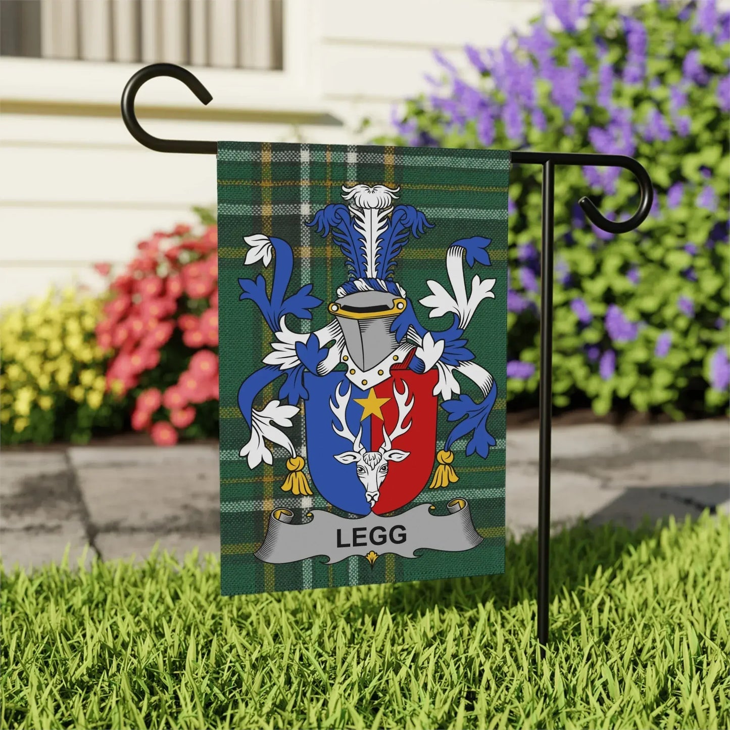 Personalized Legg Family Crest Garden Flag product type