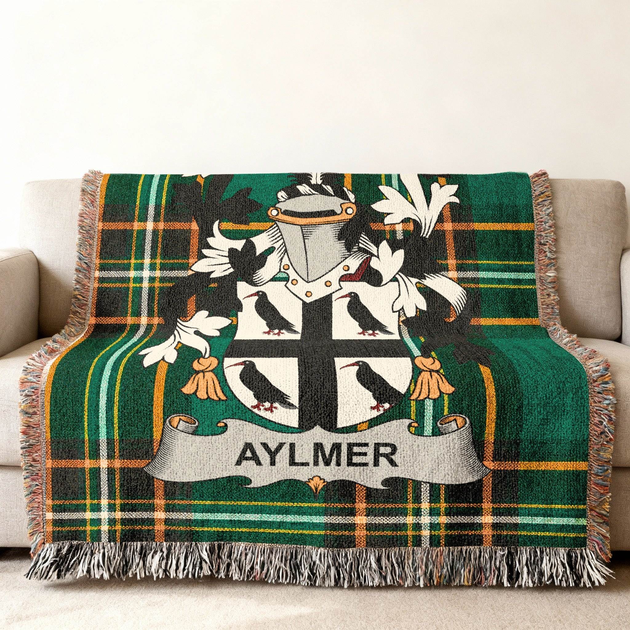 Aylmer Green Black Orange Plaid Heraldry product type