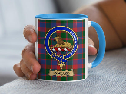 Rowand Scottish Clan Tartan with Crest Mug - Living Stone Gifts