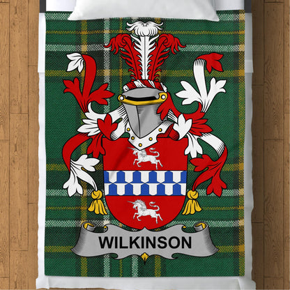 Wilkinson Surname Irish Tartan Throw Blanket - Living Stone Gifts