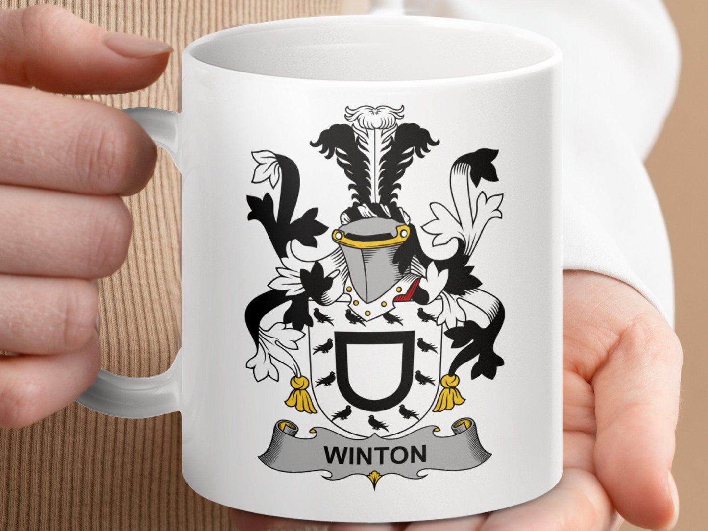 Winton Family Coat of Arms Winton Crest Mug - Celtic Ancestry Gifts