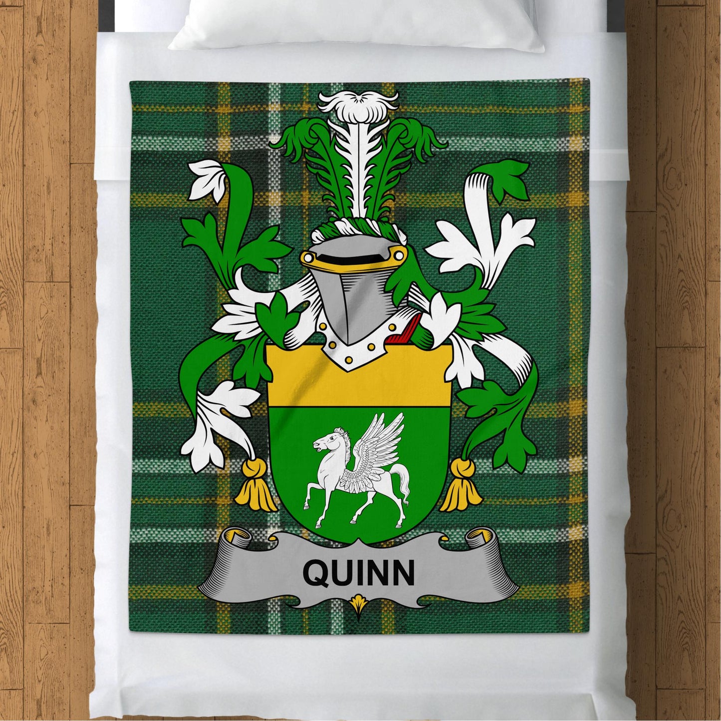 Quinn Surname Irish Tartan Throw Blanket - Living Stone Gifts