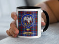 Cramond tartan mug with a coloured accent handle and interior