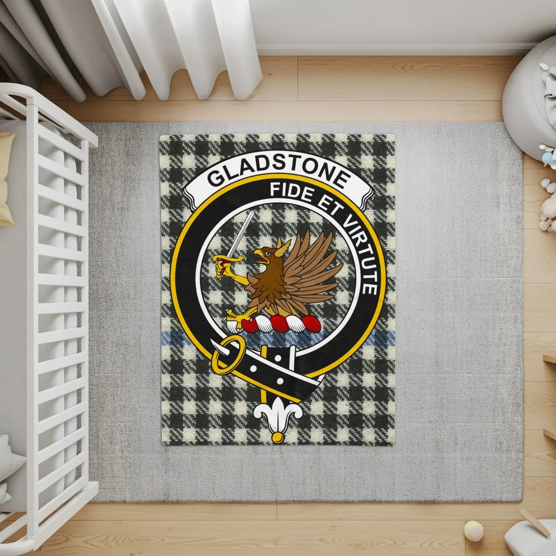 Gladstone Fide Et Virtute Checkered Kids Rug product