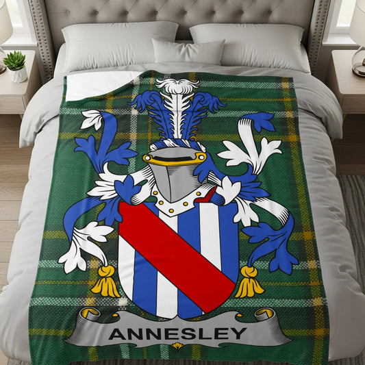Annesley Family Crest Design Cozy Bed Blanket product