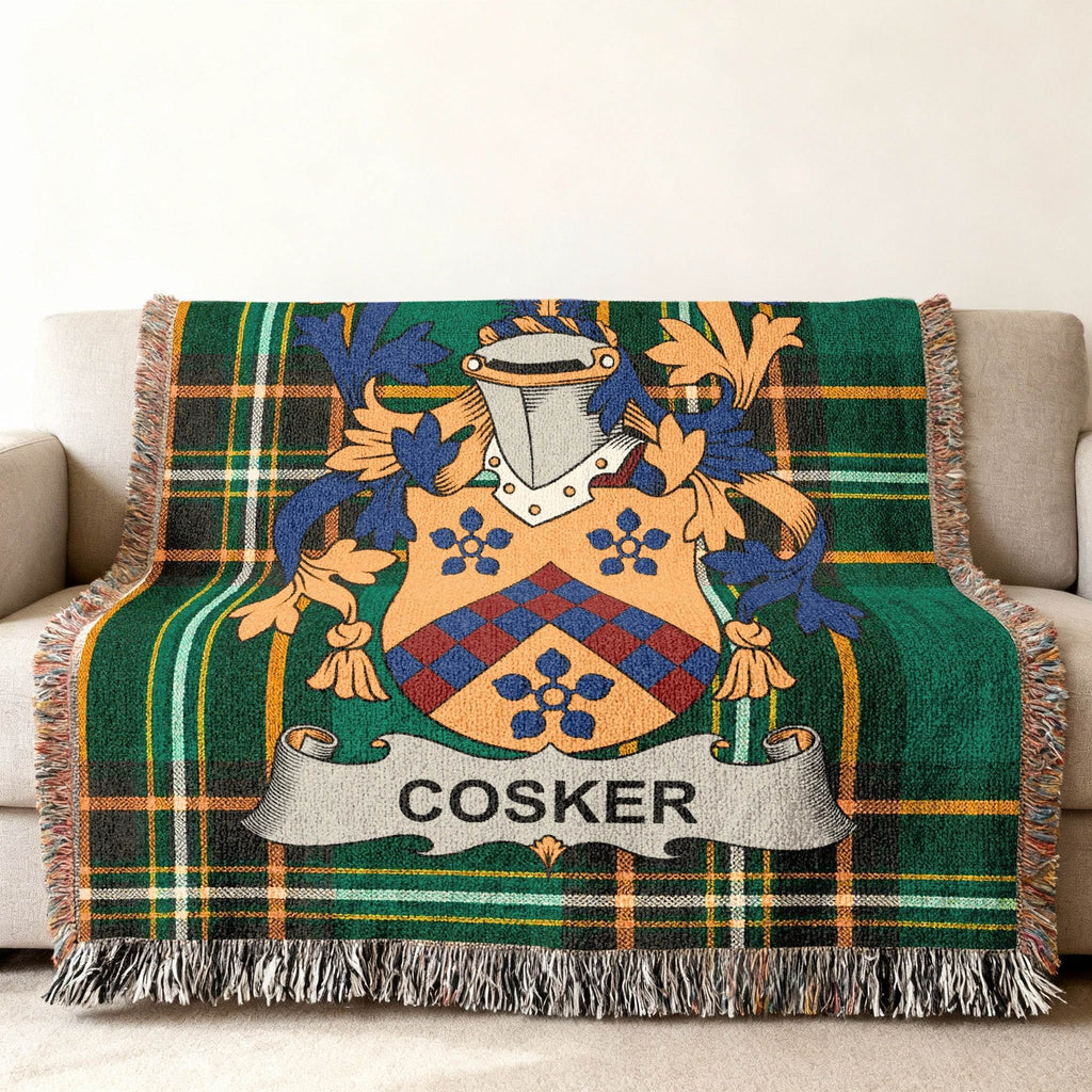 Cosker Family Crest Tartan Plaid Blanket product type