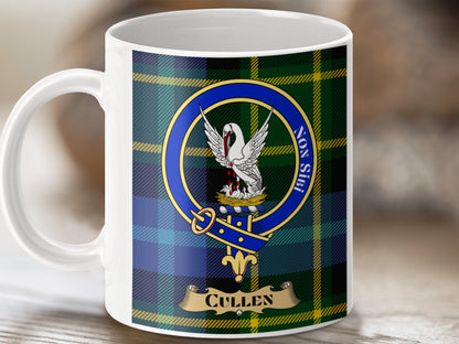 Clan Cullen Scottish Tartan Crest Mug - Living Stone Gifts