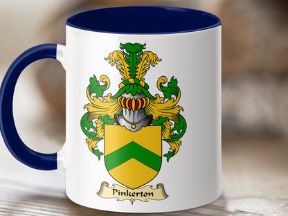 Pinkerton Scottish Family Crest Coat of Arms Mug - Living Stone Gifts