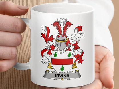 Irvine Family Irish Surname Crest Novelty Souvenir Mug - Celtic Ancestry Gifts