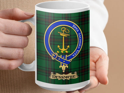 Dunsmure Scottish Clan Crest Tartan Heritage Mug - Living Stone Gifts