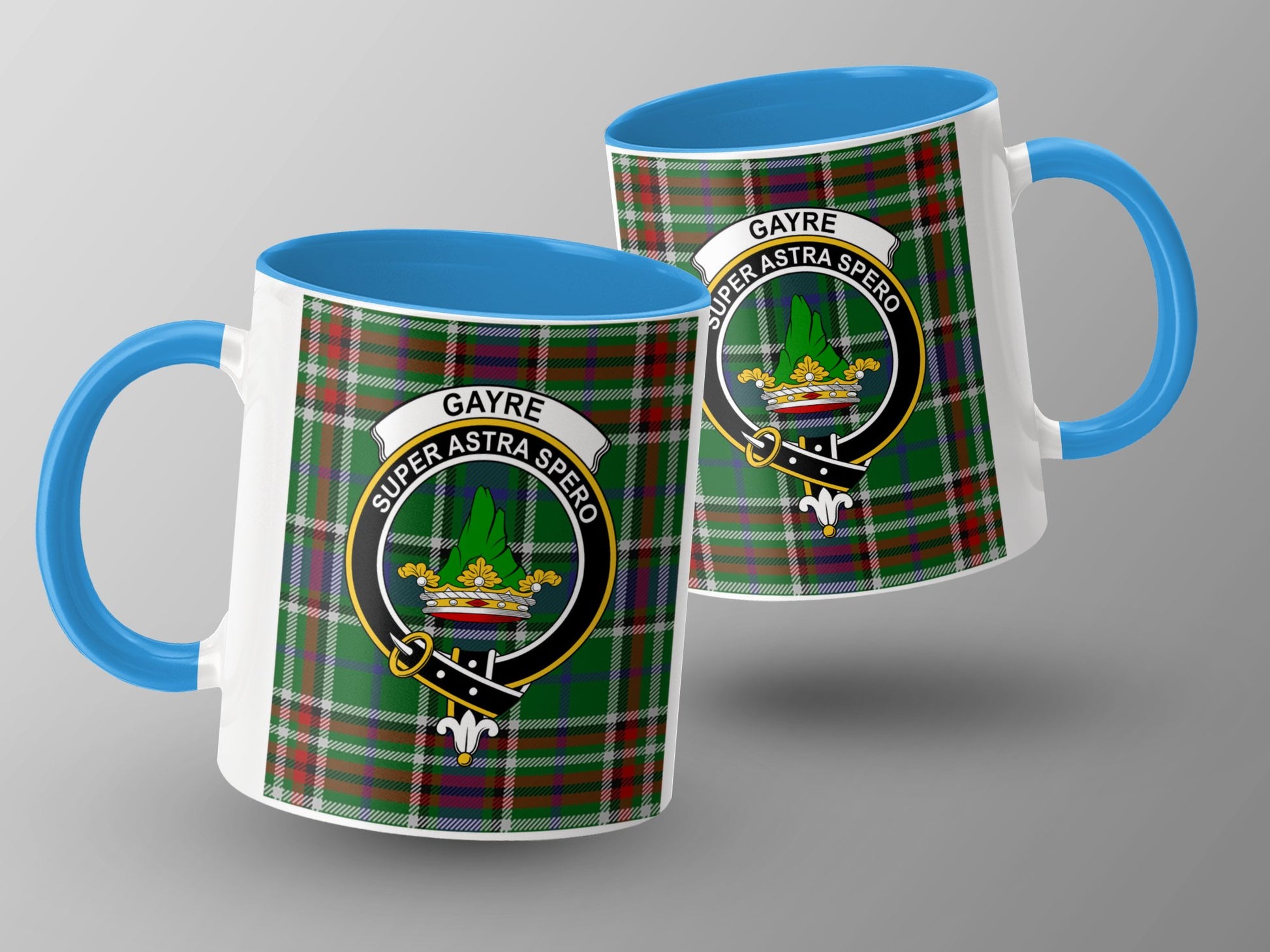 Clan Gayre Super Astra Spero Scottish Tartan Mug - Living Stone Gifts