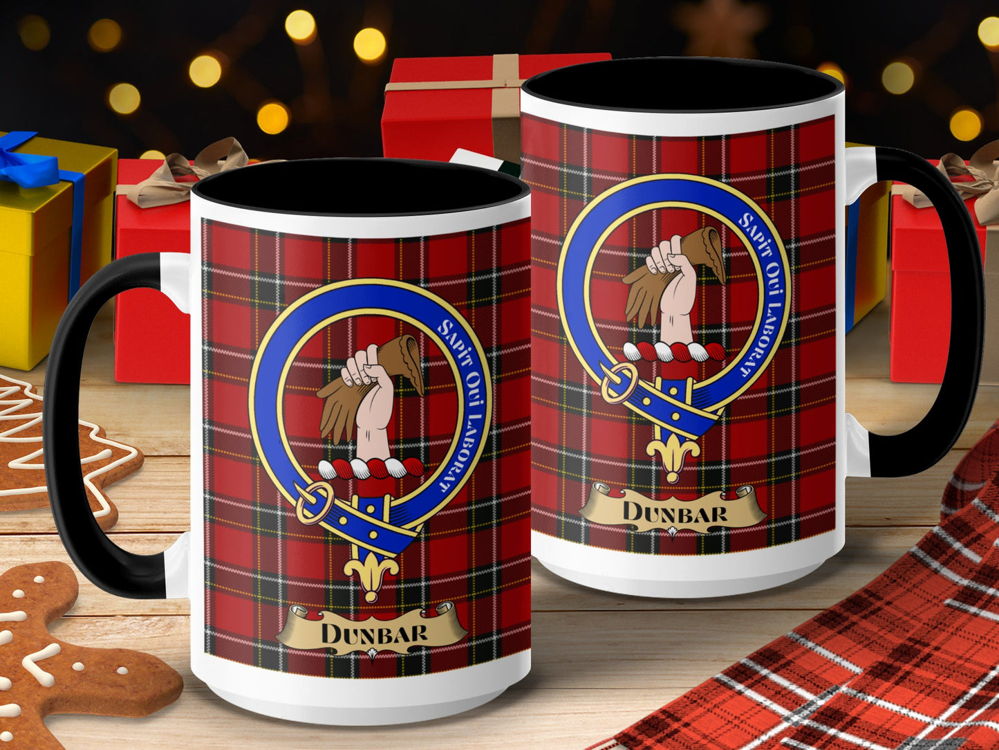 Dunbar Family Tartan Clan Crest Design Mug - Living Stone Gifts