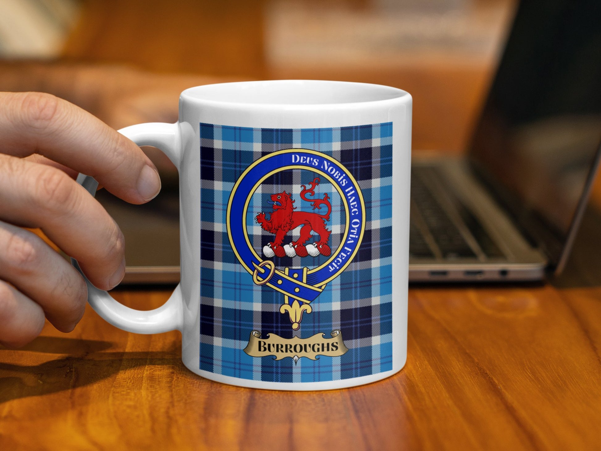 Burroughs Clan Crest Tartan Plaid Coffee Mug - Living Stone Gifts