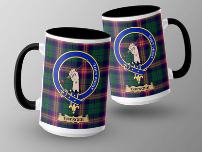 Younger Clan Scottish Tartan Crest Plaid Coffee Mug - Living Stone Gifts