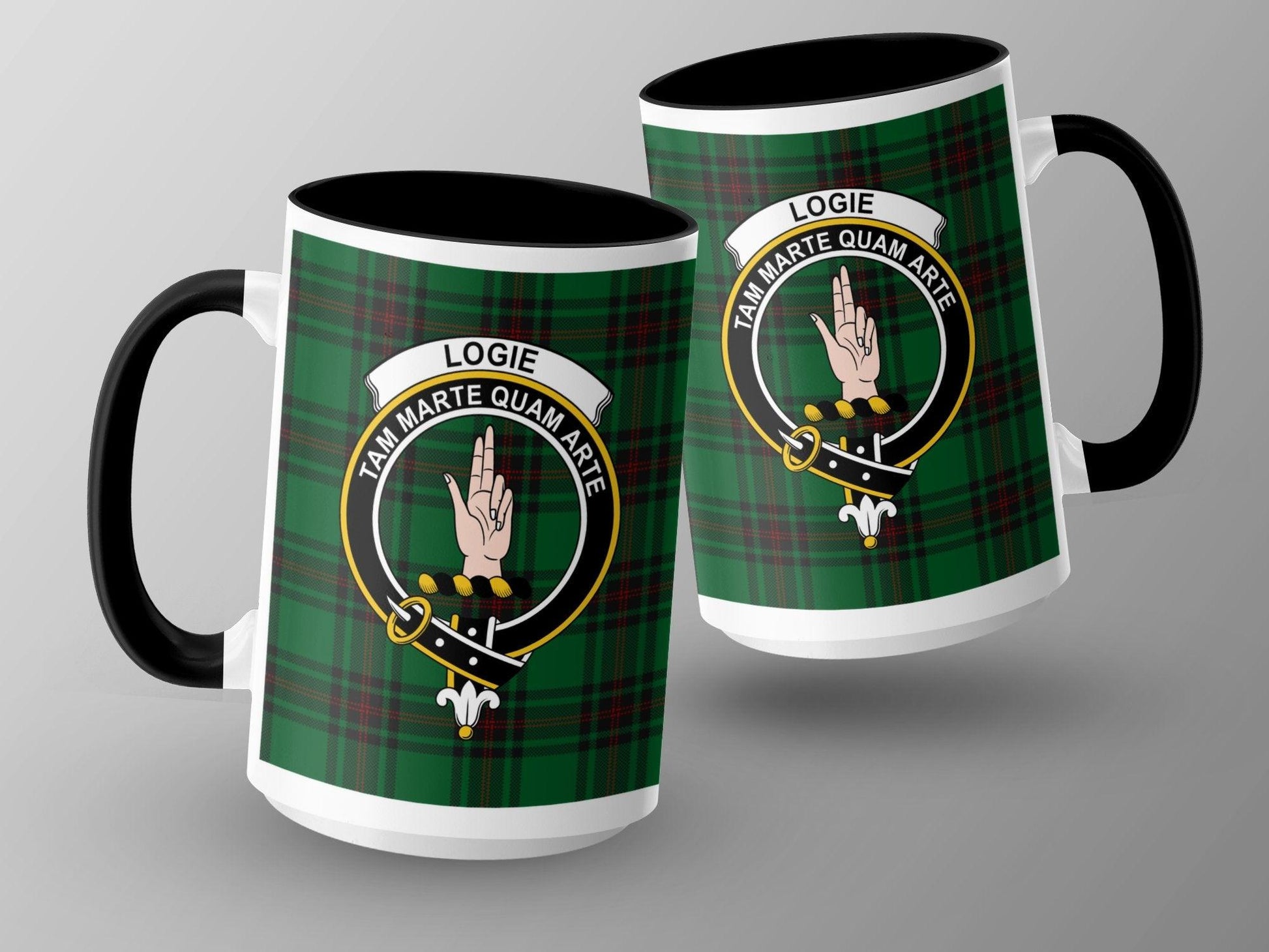 Scottish Clan Logie Tartan Crest Plaid Design Mug - Living Stone Gifts