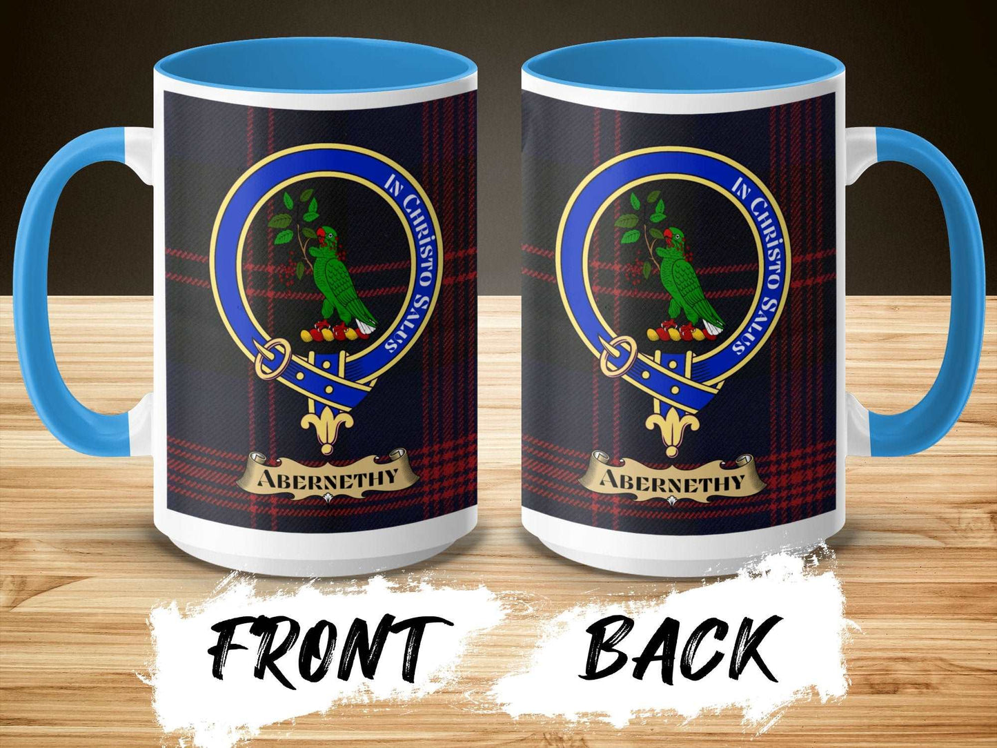 Abernethy Clan Crest Mug with Vibrant Scottish Tartan Design Mug - Living Stone Gifts