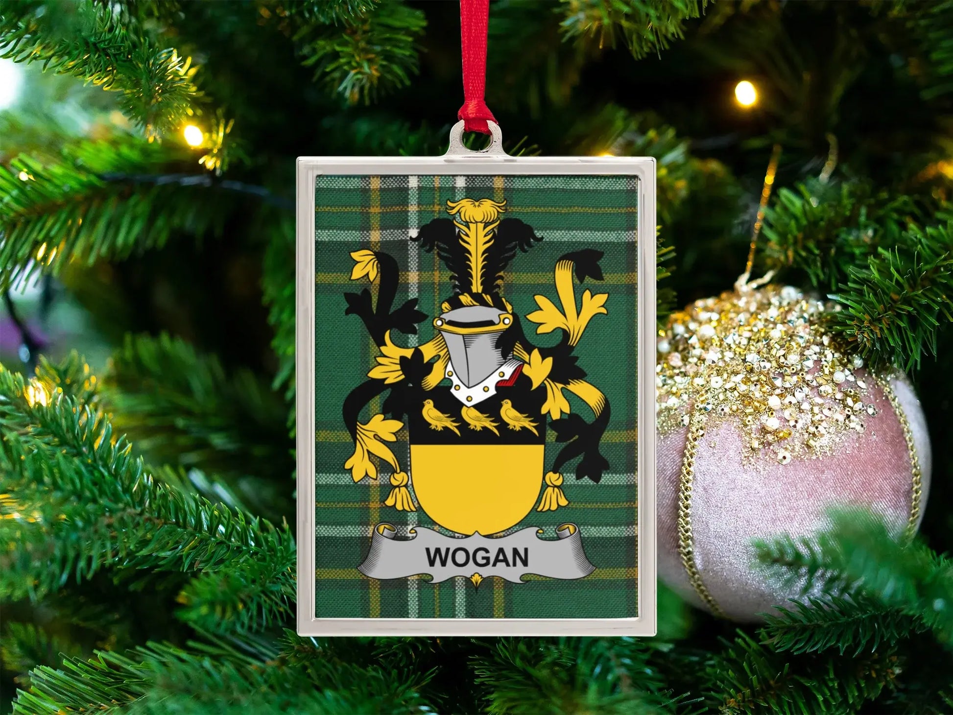 Wogan Family Crest Shield Christmas Ornament product