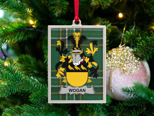 Wogan Family Crest Shield Christmas Ornament product