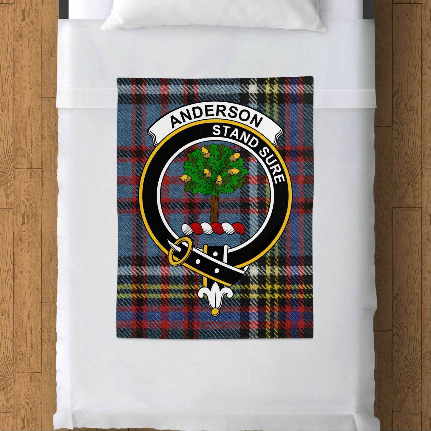 Anderson Clan Crest Tartan Throw Blanket - Living Stone Gifts