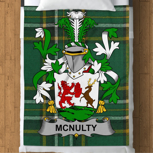 McNulty Surname Irish Tartan Throw Blanket - Living Stone Gifts