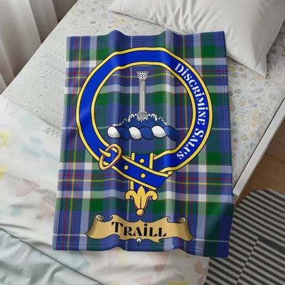 Traill Tartan Blanket with Clan Crest design product type