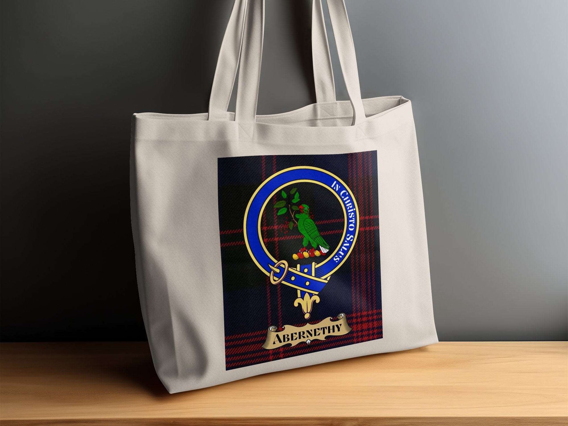 Abernethy Clan Crest Scottish Tartan Tote Bag - Living Stone Gifts