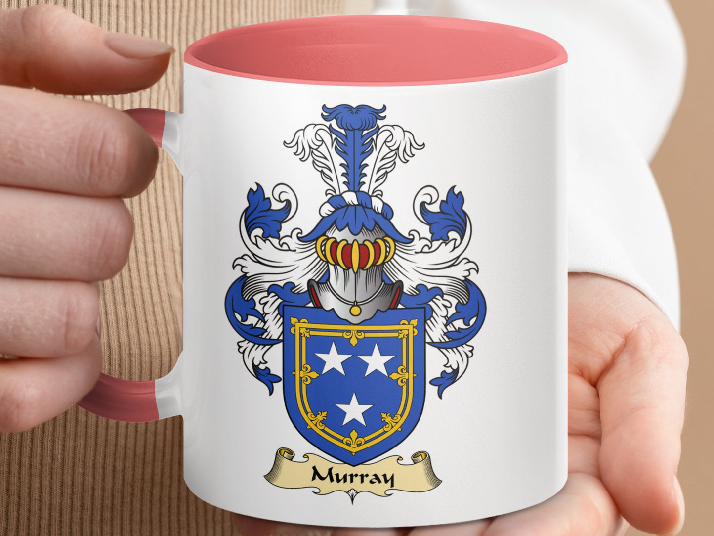 Scottish Clan Surname Murray Coat of Arms Design Mug - Living Stone Gifts