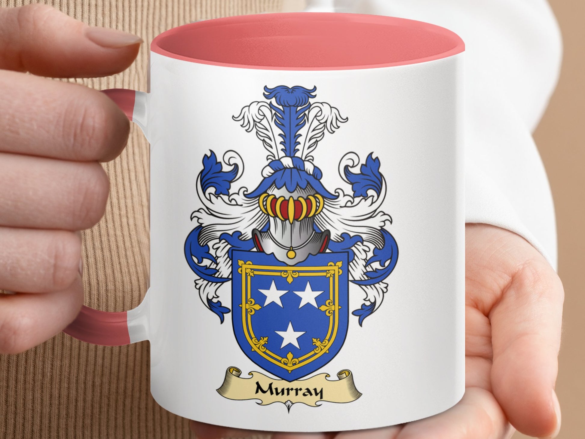 Scottish Clan Surname Murray Coat of Arms Design Mug - Living Stone Gifts