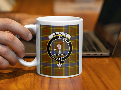 Balfour Forward Family Crest Tartan Design Mug - Living Stone Gifts