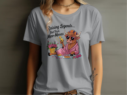 Raising Legends But First Moo-Mosas T-Shirt - Celtic Ancestry Gifts