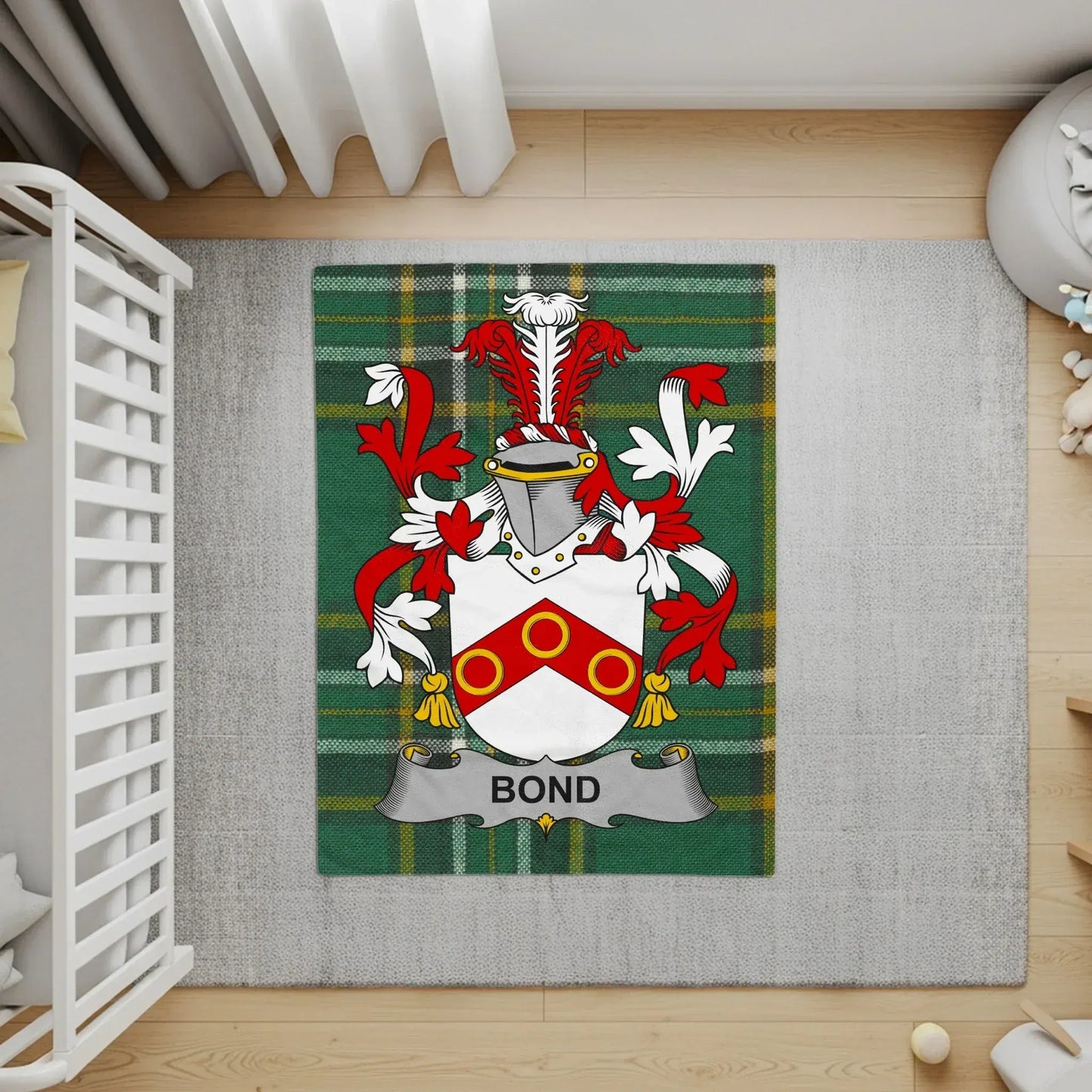 Personalized Heraldic Design Family Crest Rug product type
