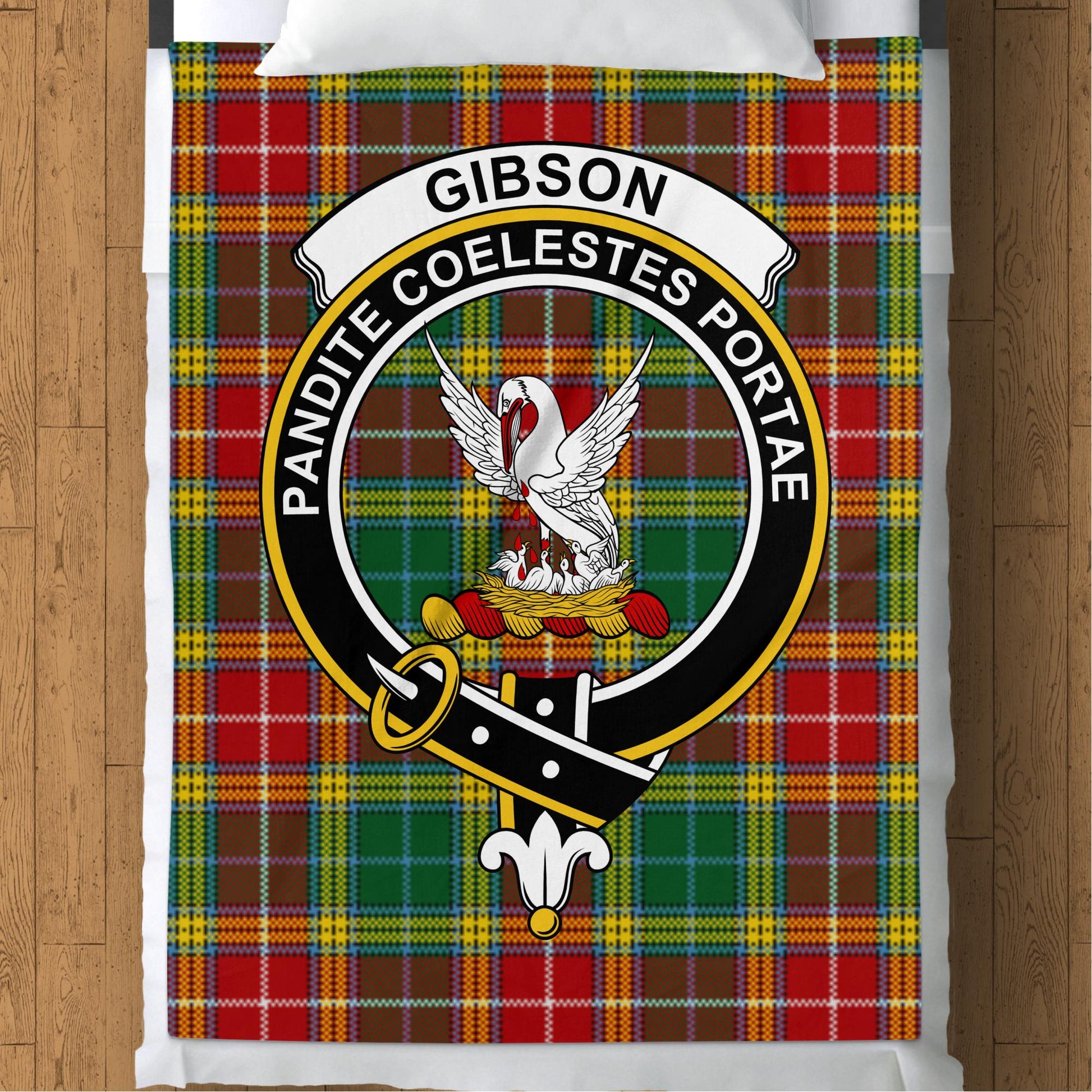 Scottish Clan Gibson Crest Tartan Blanket - Living Stone Gifts