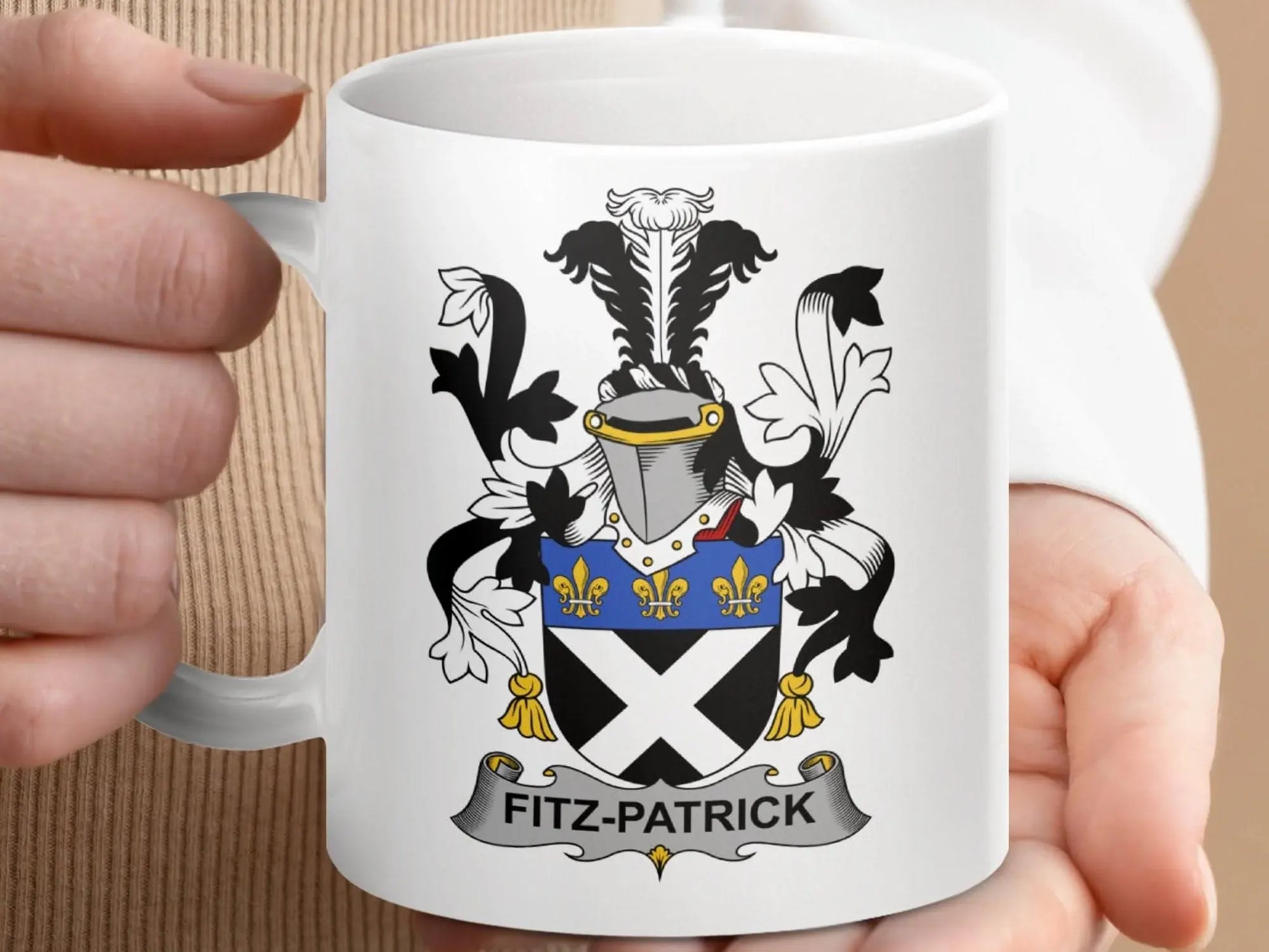Fitz-Patrick Surname Irish Family Crest Mug - Celtic Ancestry Gifts