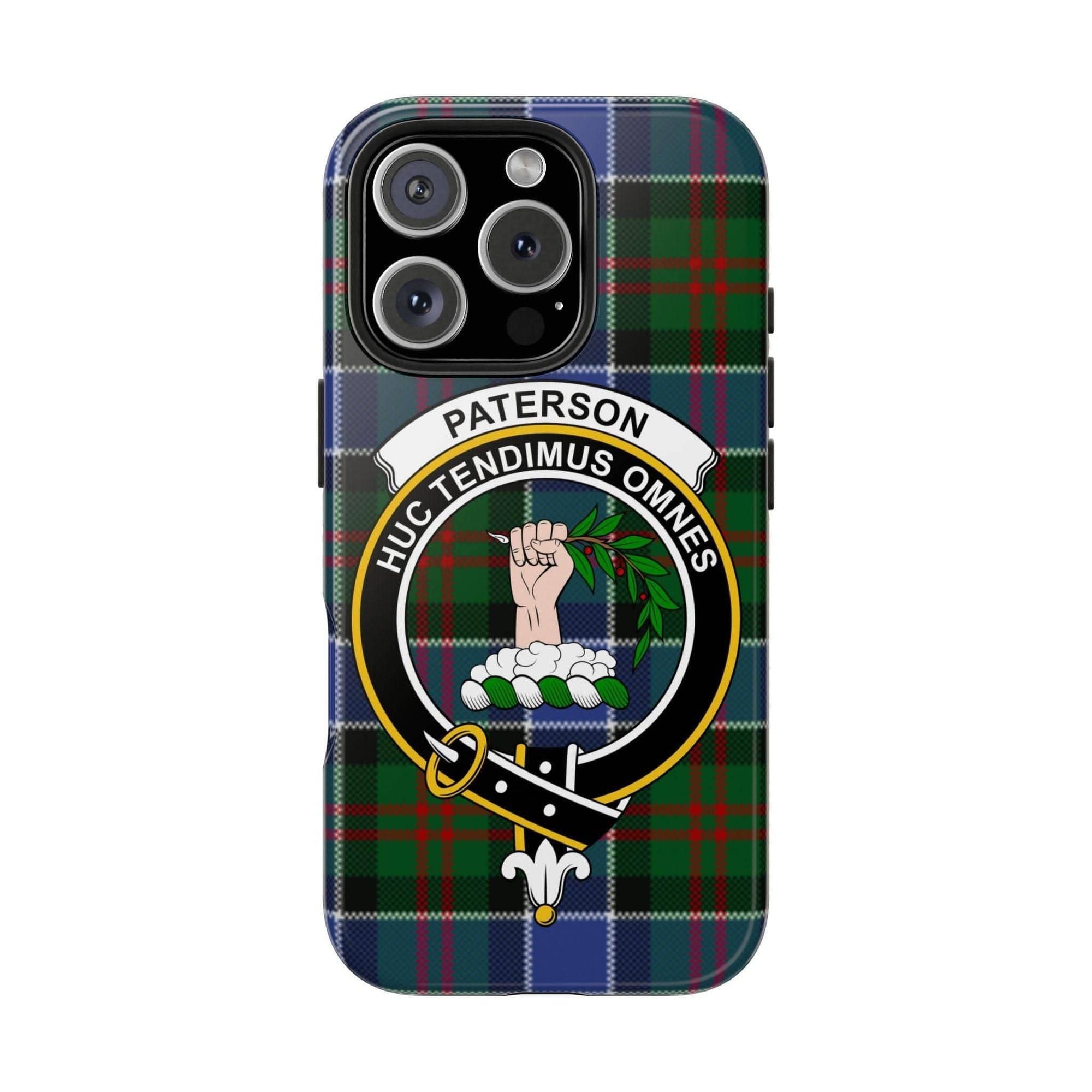 Paterson Clan Tartan Crest Pattern Cell Phone Case - Celtic Ancestry Gifts