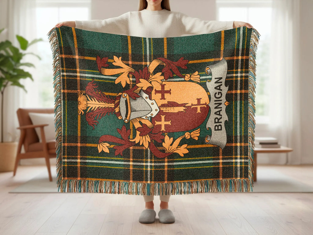 BRANIGAN Family Crest Plaid Tartan Blanket product type
