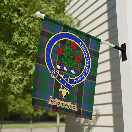 Stevenson Clan Crest Scottish Tartan Garden Flag product