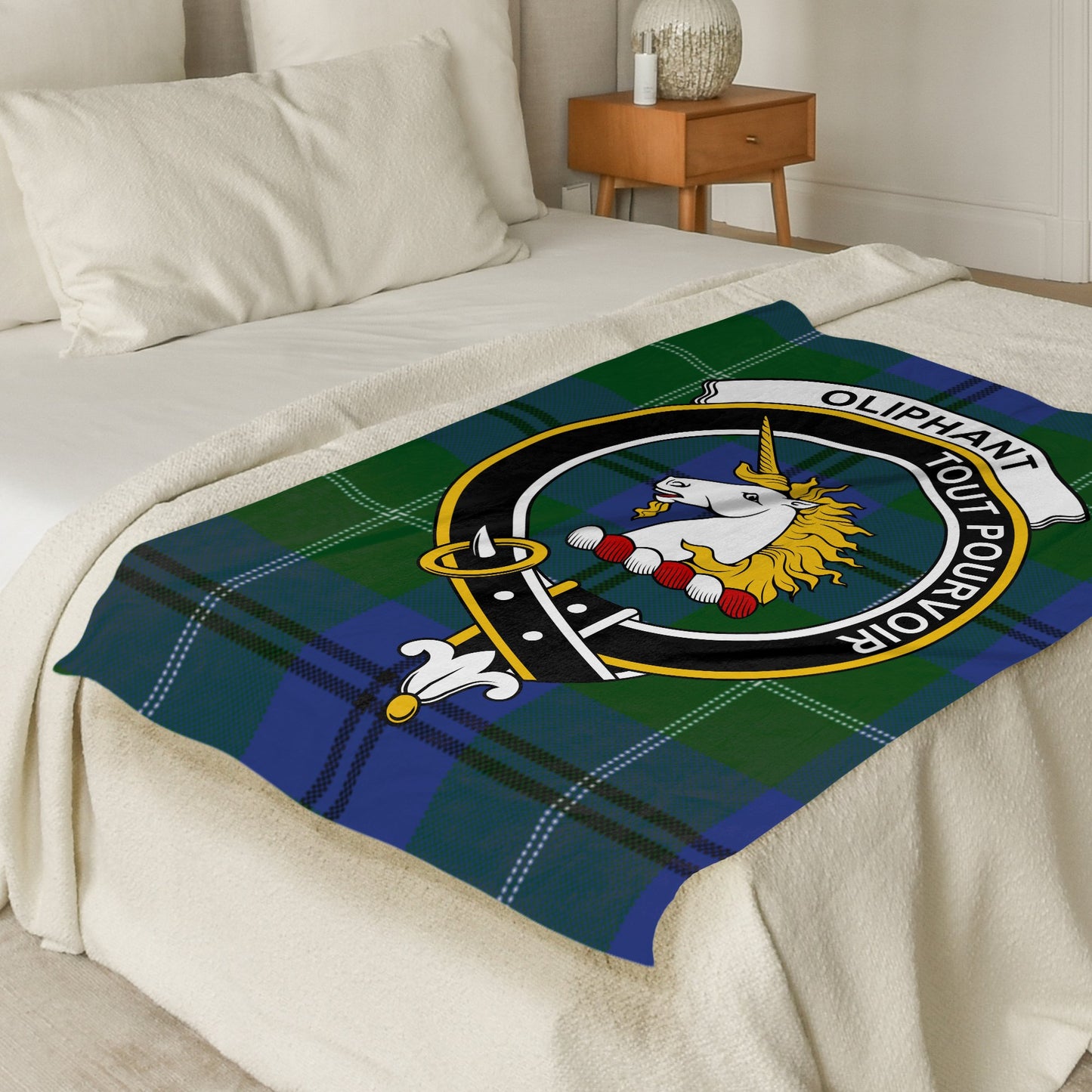 Scottish Clan Oliphant Tartan Throw Blanket - Living Stone Gifts