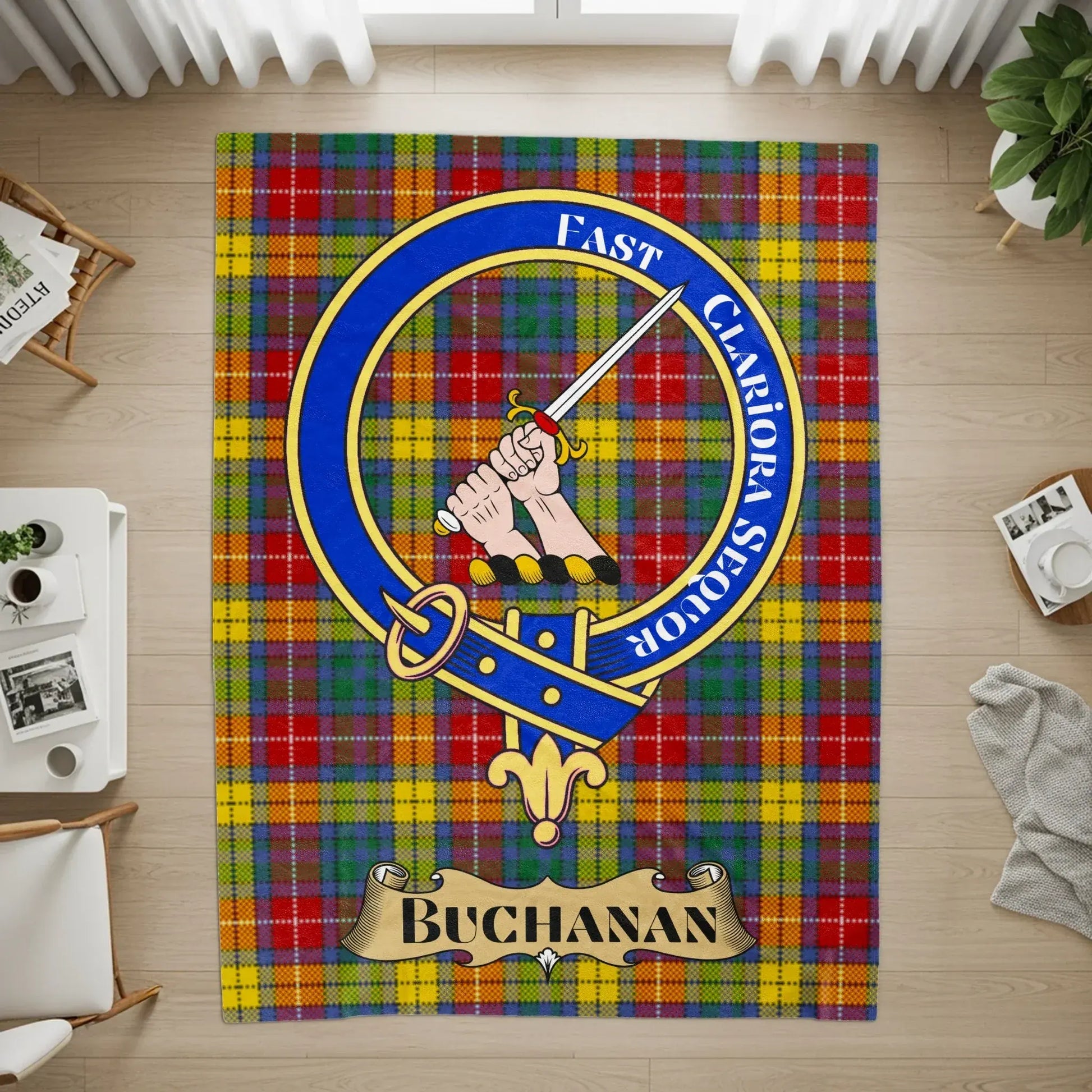 Buchanan Clan Tartan Crest Indoor Area Rug product