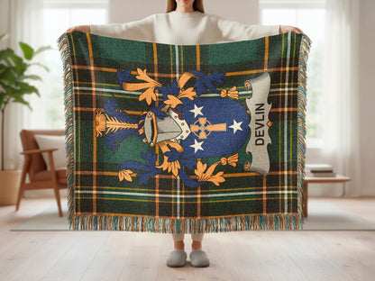 Devlin Crest Plaid Throw Blanket product type