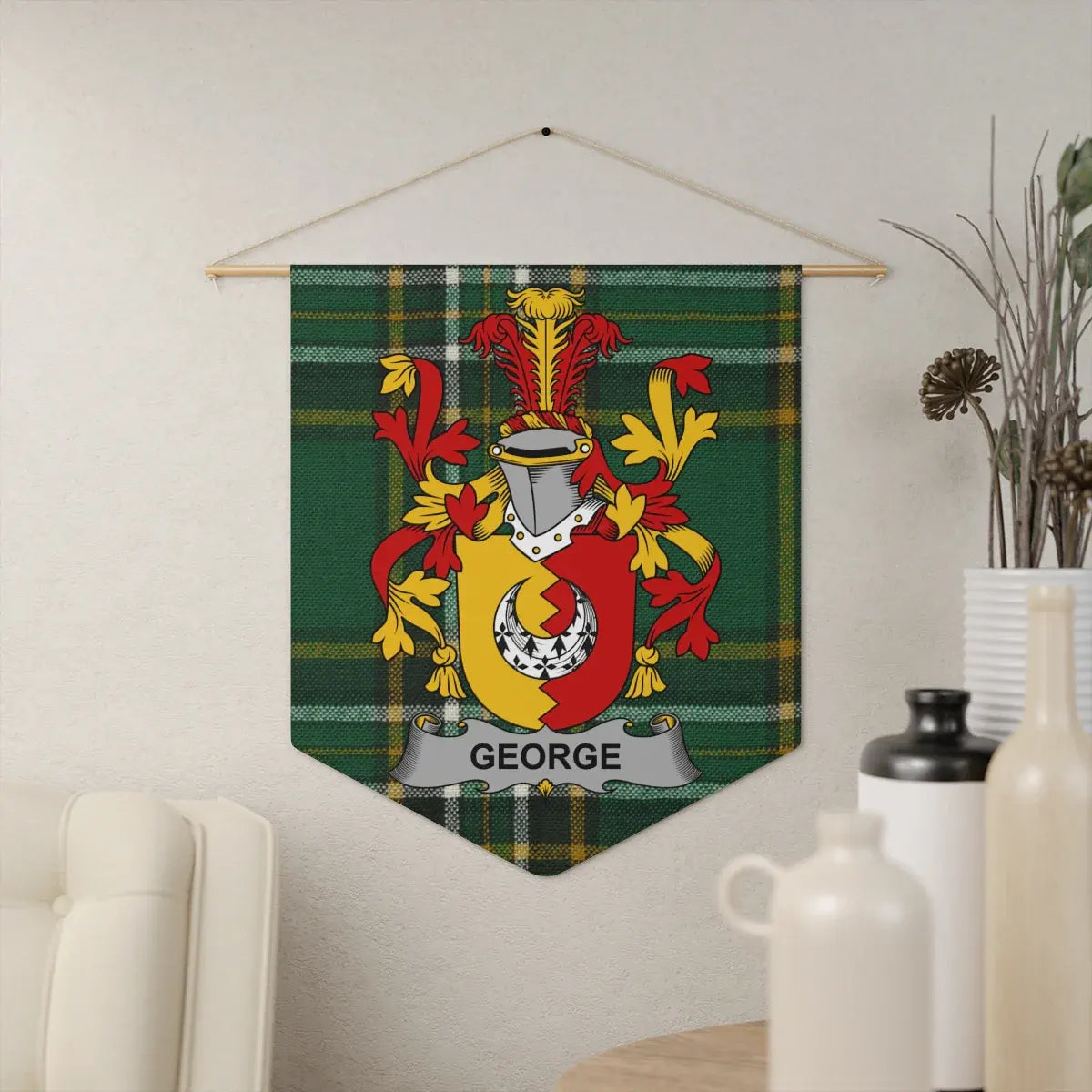 Custom Family Crest Plaid Hanging Wall Decoration product type