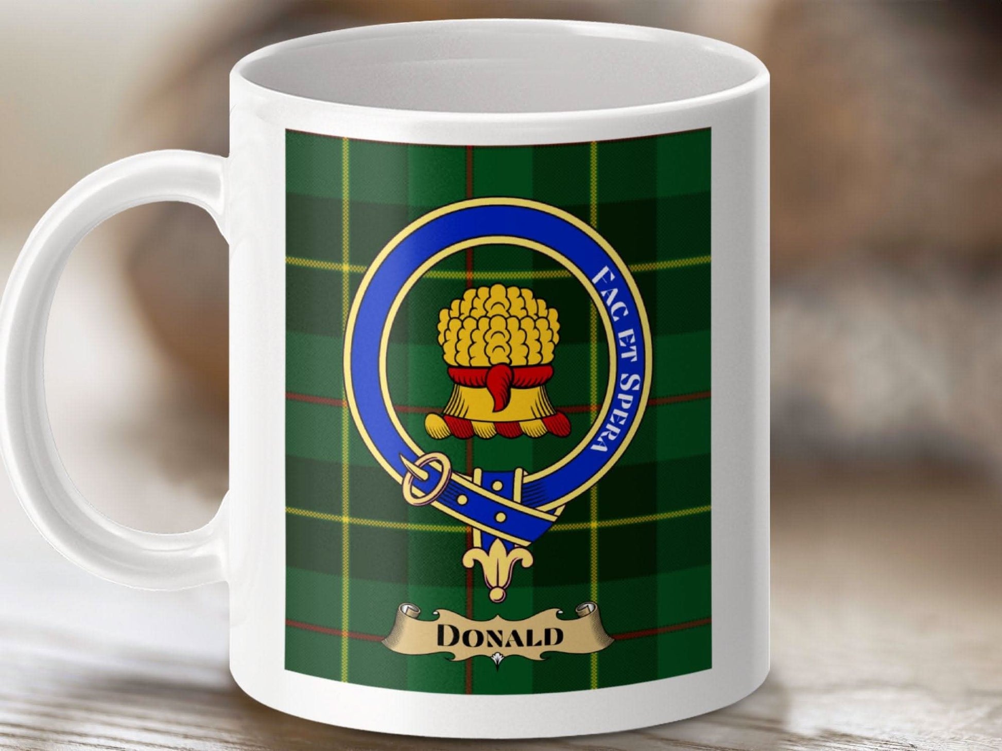 Donald Family Crest Green Tartan 11oz Coffee Mug product
