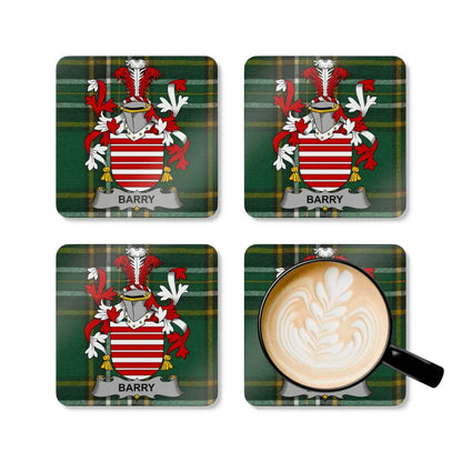 Barry Family Crest Personalized Coaster Set product type