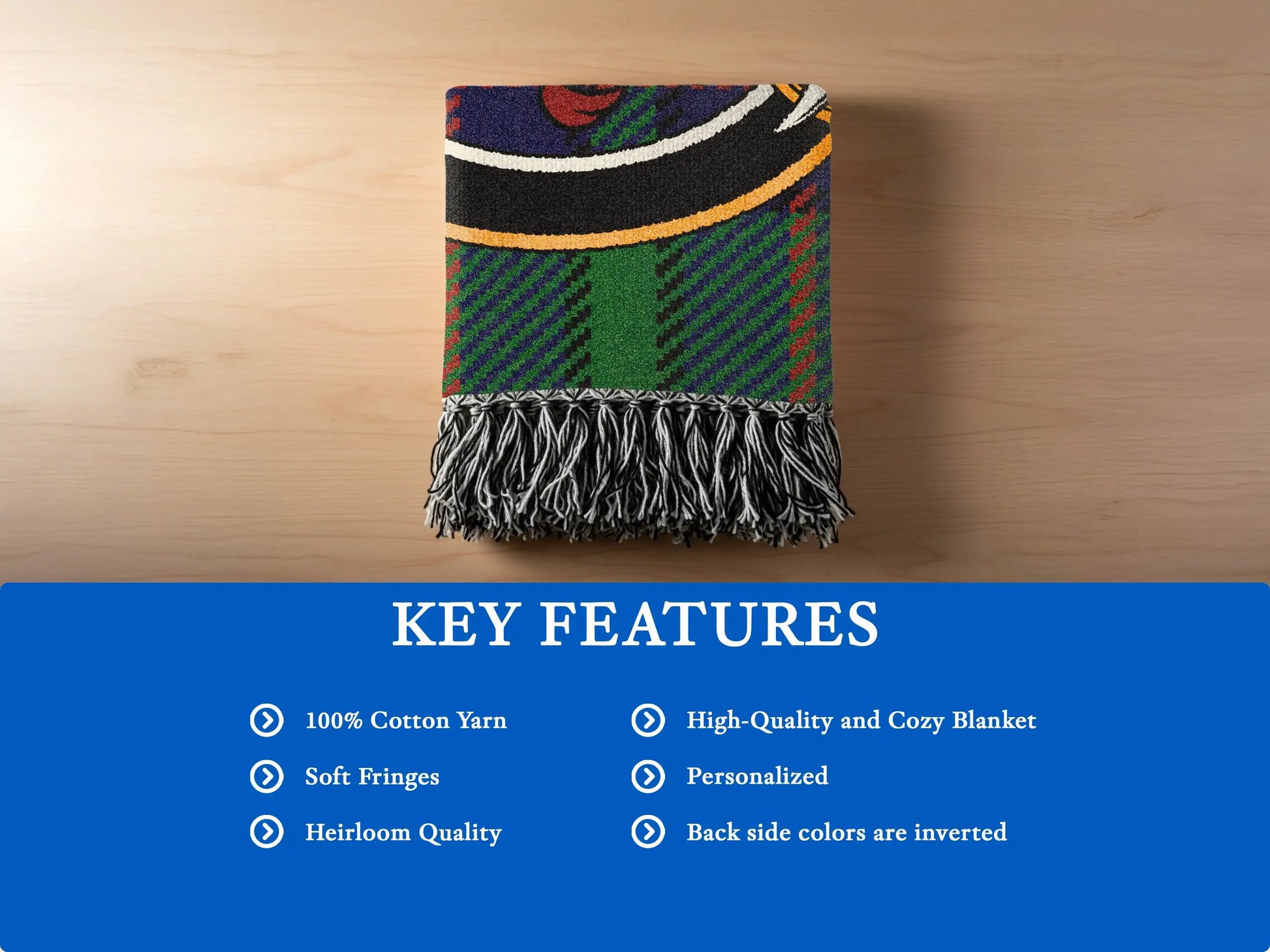 Personalized High-Quality Cozy Blanket with Soft Fringes