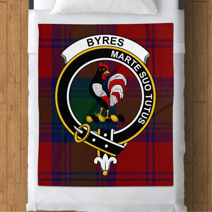 BYRES Crest Marte Suo Tutus Scottish Tartan Crest Blanket - Living Stone Gifts