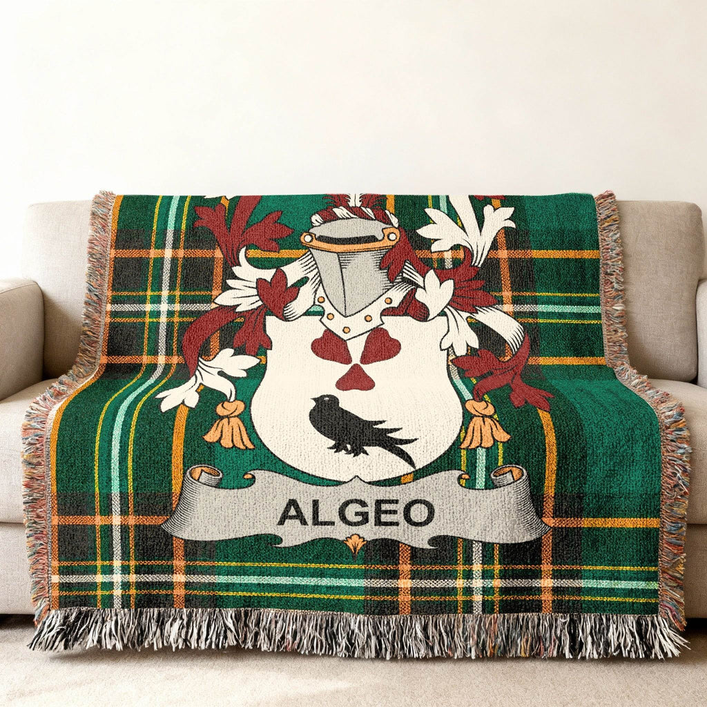 Algeo Crest Shield Plaid Green Black White Orange product type