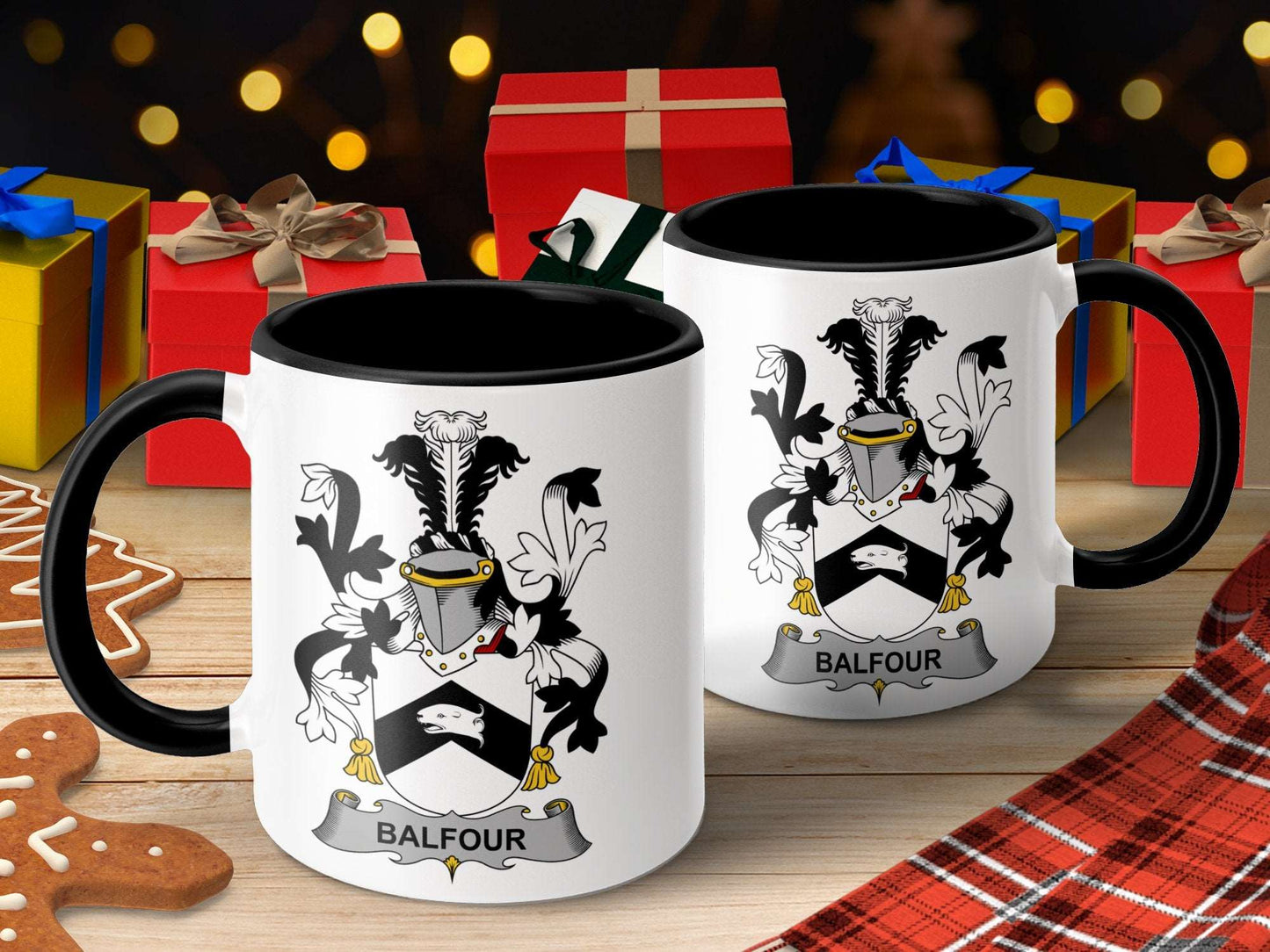 Balfour Surname Family Crest Coat of Arms Mug - Living Stone Gifts