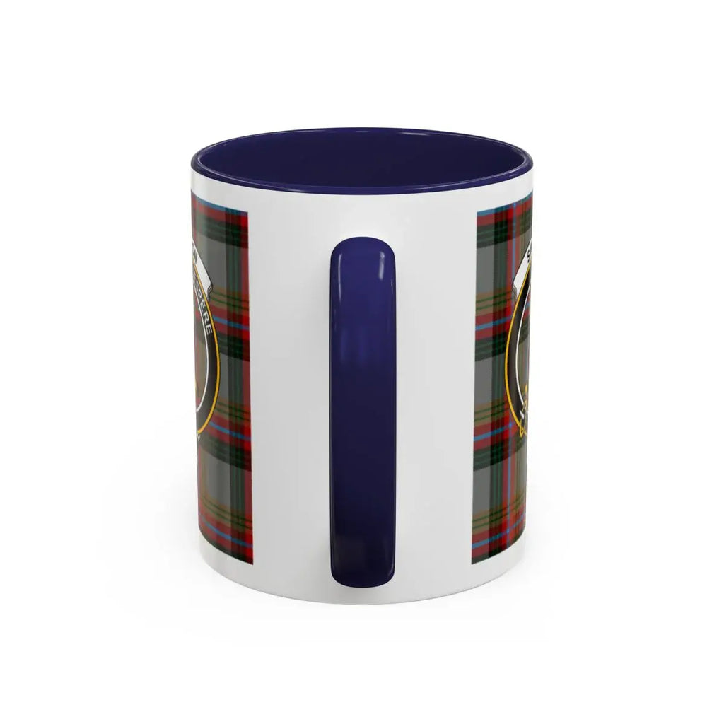 Clan Crest Badge with Tartan Design Coffee Mug