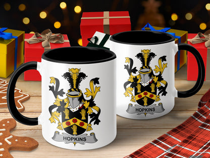 Hopkins Family Crest Coffee Mug - Living Stone Gifts