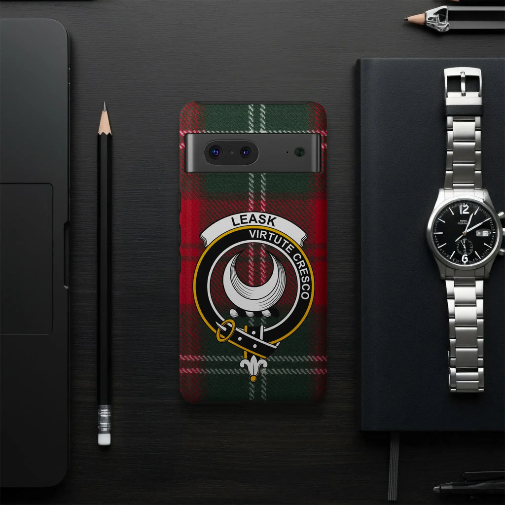 Leask Virtute Cresco Clan Crest Tartan Phone Case